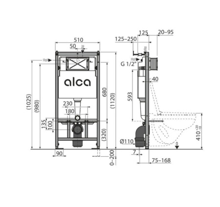 Комплект Чаша Laufen Pro подвесная 8209660000001 + Сиденье LAUFEN Slim Pro 8.9896.6.000.000.1 + Инсталляция AlcaPlast AM101/1120-4:1 RU M671-0001 интернет магазин сантехники BATHPOINT